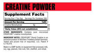 universal creatine ingredients