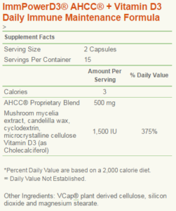 ImmPowerD3 Ingredients and Supplement Facts