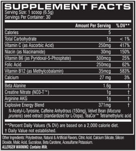 c4 supplement facts