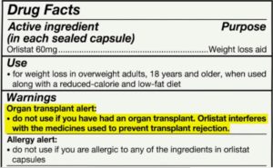 alli ingredients