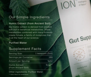 ion gut support supplement facts