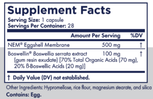 Joint health plus supp facts