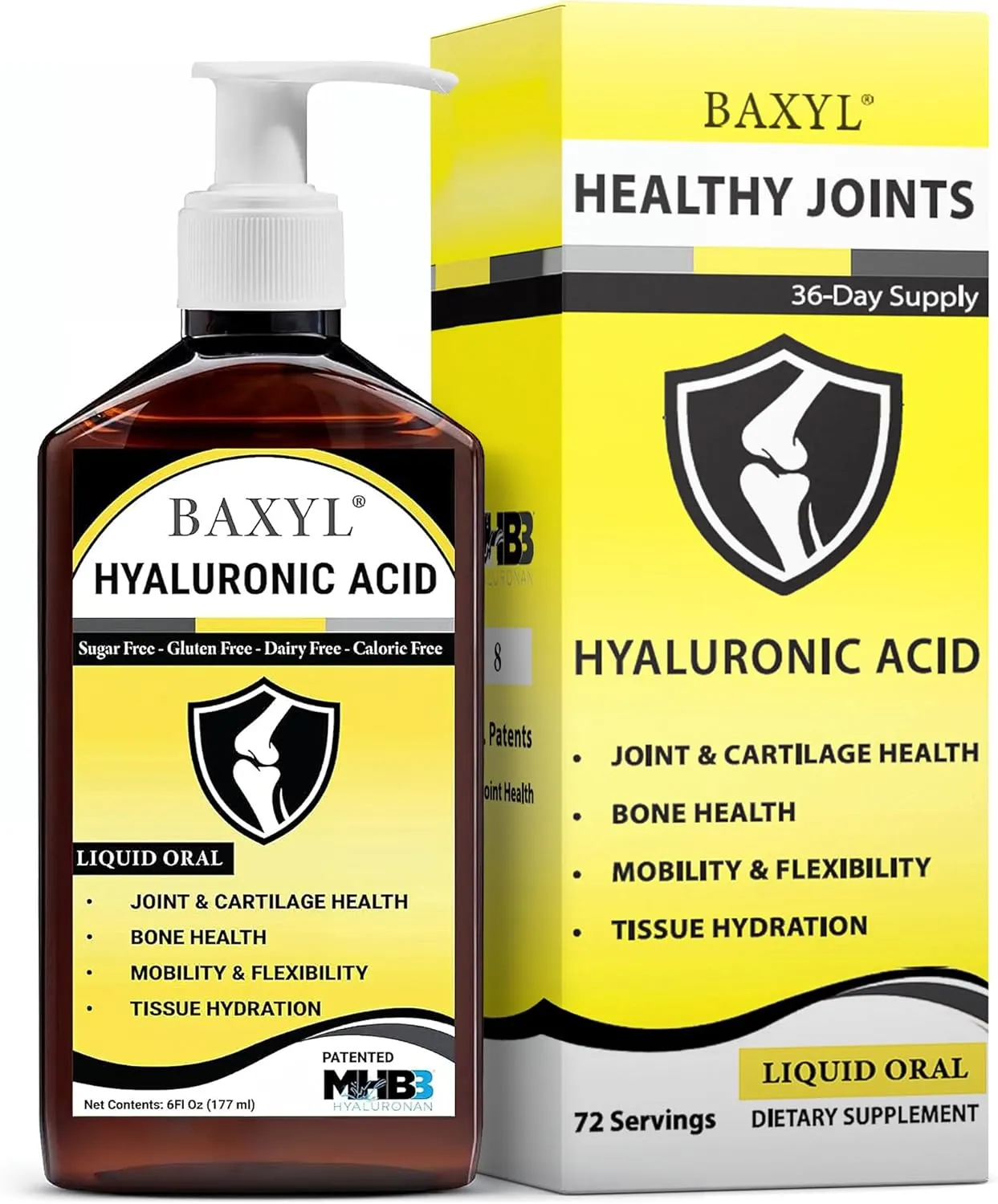 Baxyl Joint Relief 6 oz liquid hyaluronic acid supplement for joint support