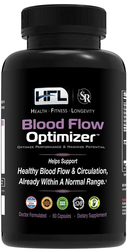 Blood Flow Optimizer 60-count bottle for daily circulatory support and nutrient delivery.