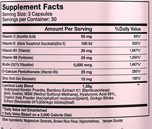 luscious lady ingredients luscious lady ingredients