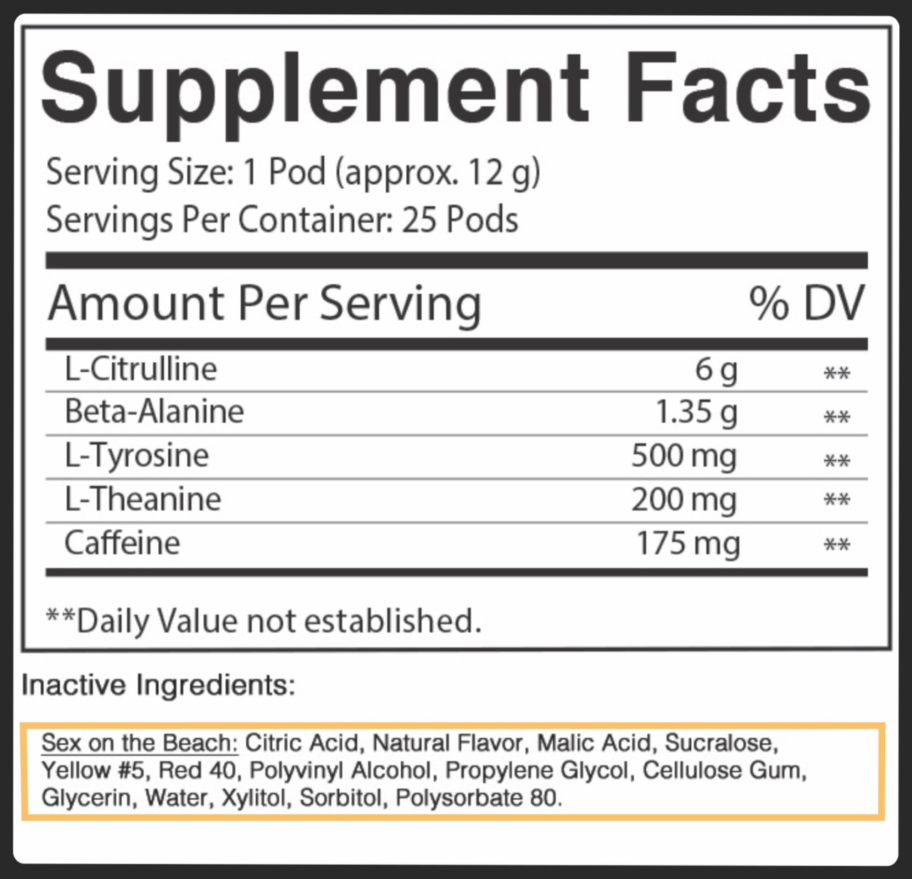 peachy prework supp facts peachy prework supp facts