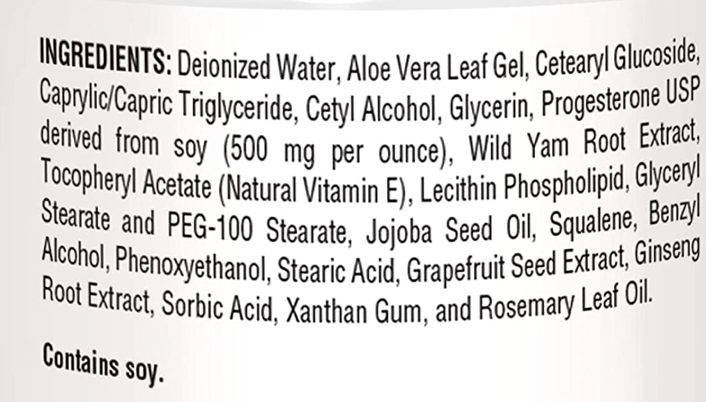 progesterone cream ingredients progesterone cream ingredients