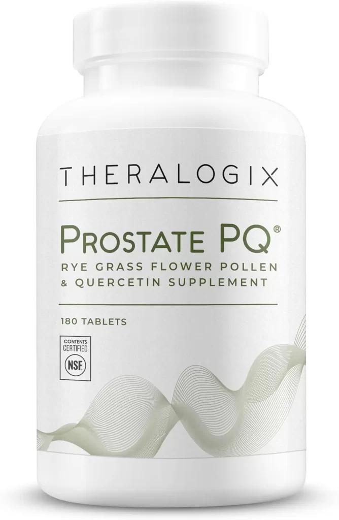 Prostate PQ prostate support supplement 90 day supply by Theralogix – front bottle image