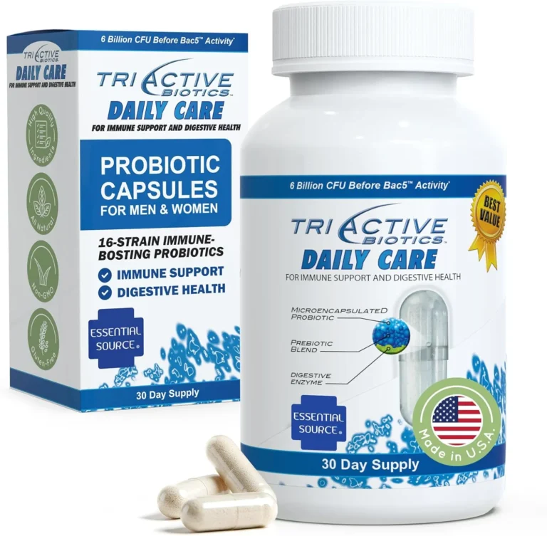 TriActive Biotics Daily Care probiotic supplement with 6 billion CFU for digestive and immune support