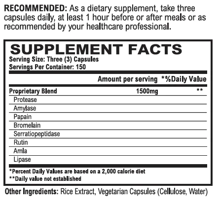 vitalzym450 suppfacts vitalzym450 suppfacts